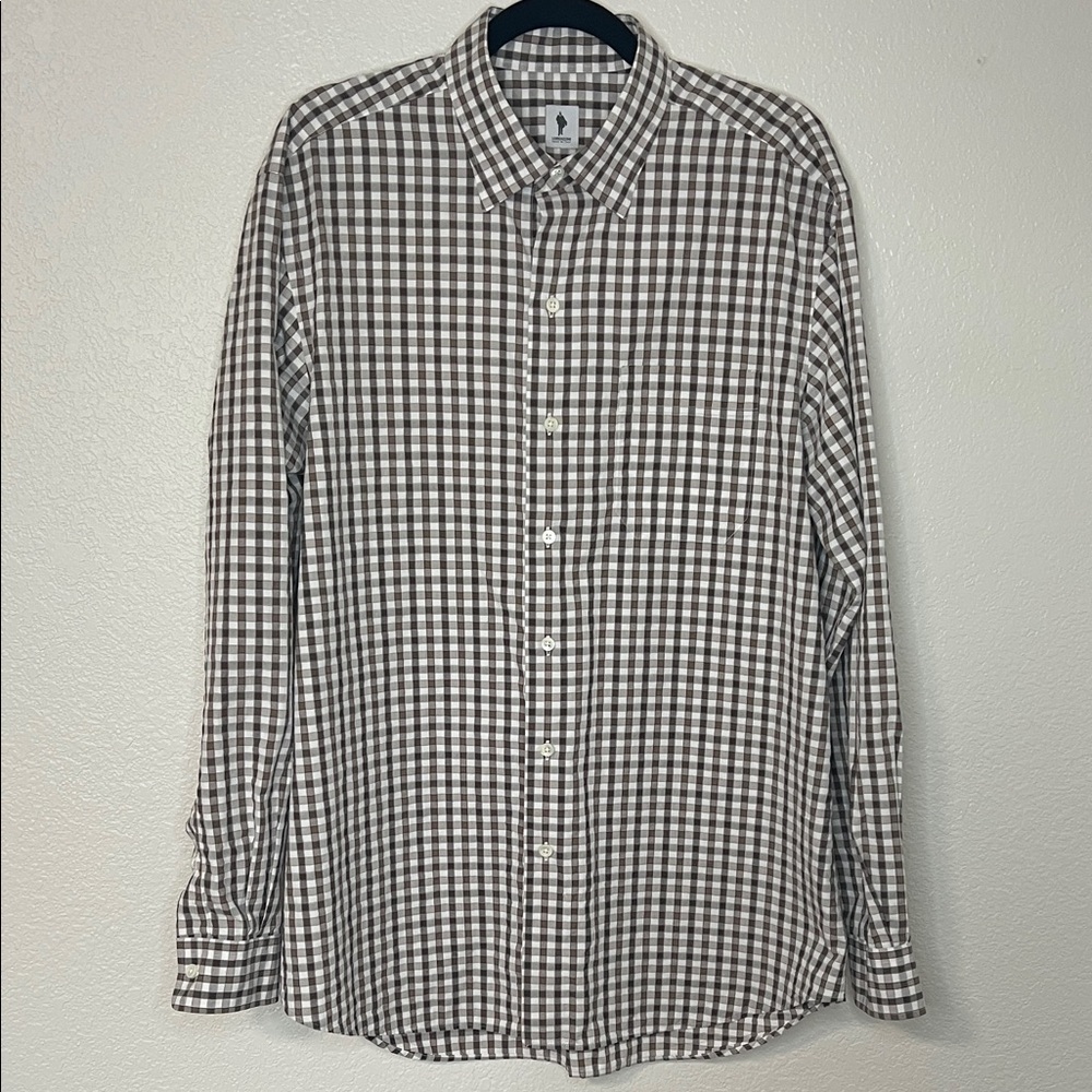 Lorenzini Classic Brown and White Checkered Men's Shirt XL - Picture 3 of 6
